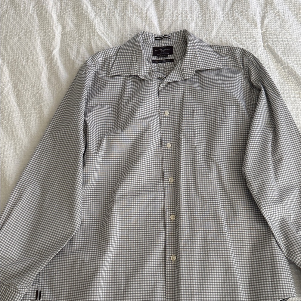 Black Brown 1826 Men's Black and White Checkered Shirt
